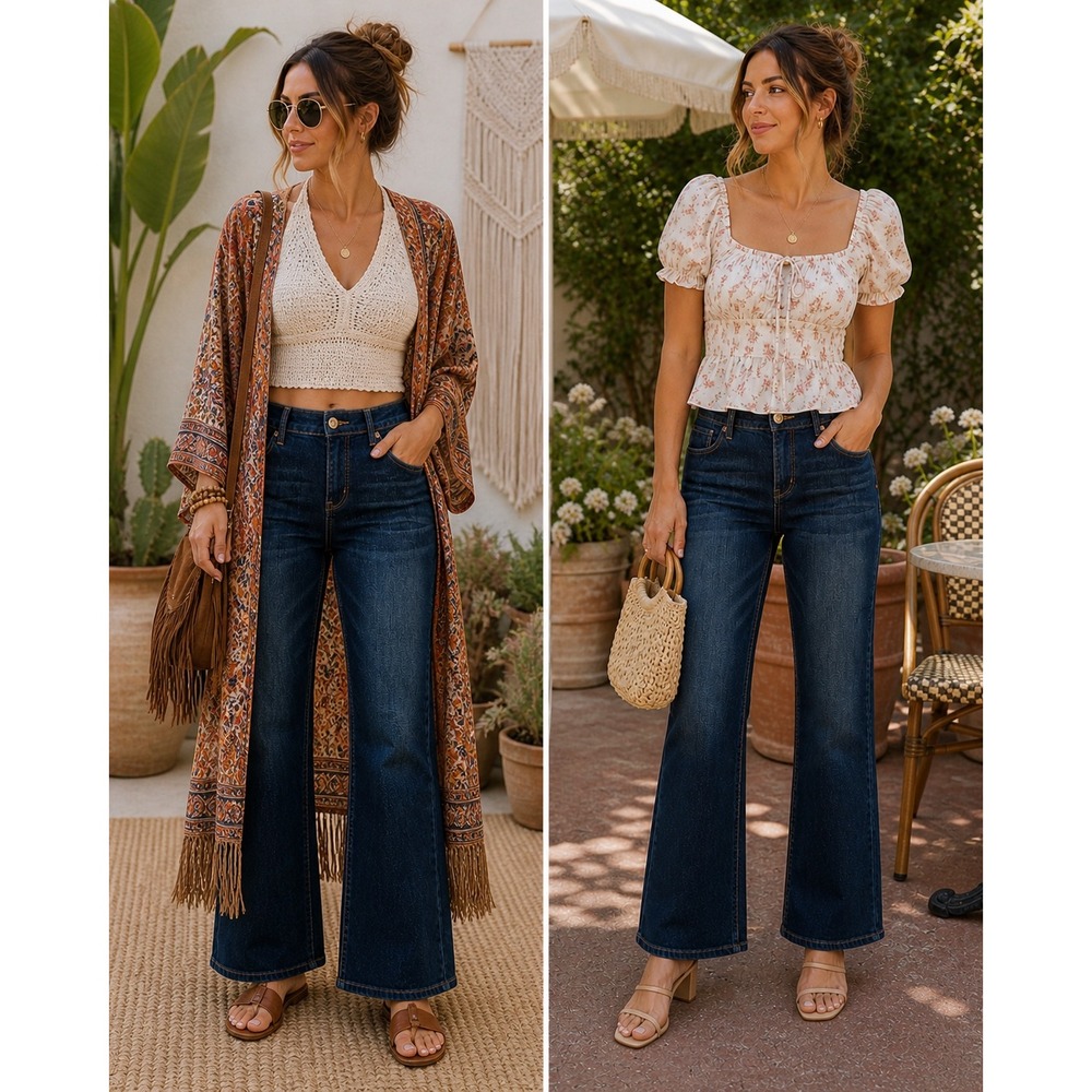 Denizen Levi's Curvy Bootcut Jeans Dark Wash Stretch Flare Y2K Classic Fit